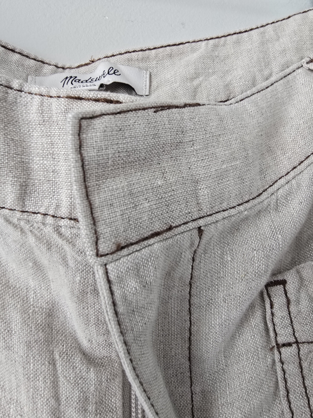 Madewell 100% Wide Leg Pants 6 Beige Cream Draped NWT - Picture 4 of 7